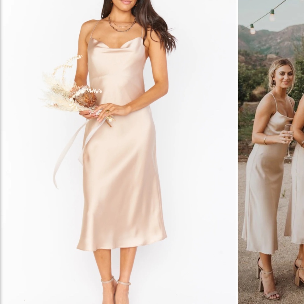 show me your Mumu- Champagne Verona Cowl Dress (M)